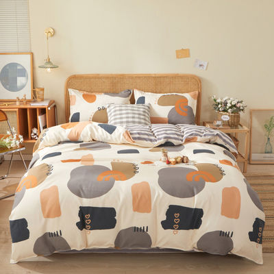 Plant Pattern Cotton Brushed Bedding Set para 2,2m 7 pés Cama Design simples