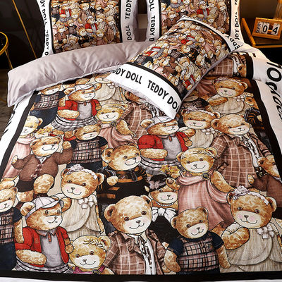 Cartoon Style 2023 Lençóis de cama de bebê Set de roupa de cama para crianças feita de tecido 100% poliéster