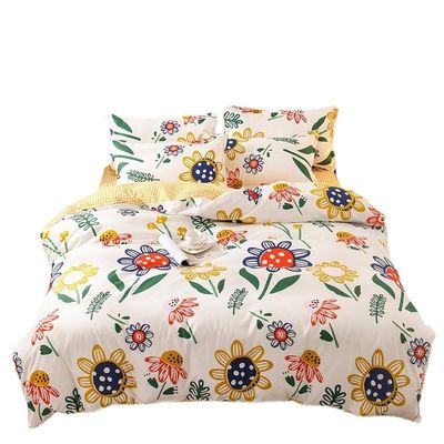Set de cama de 4 peças de algodão puro para crianças no dormitório do estudante