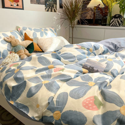 Cama de cama de poliéster em cores personalizadas com cobertura de cobertor de folha plana e almofada
