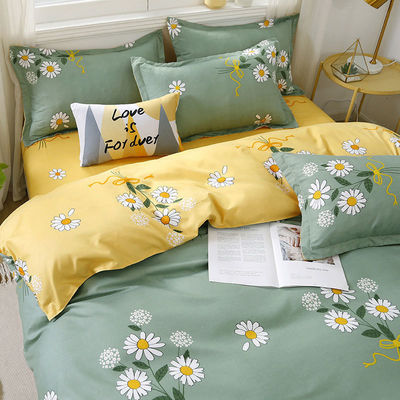 Cama de cama de poliéster em cores personalizadas com cobertura de cobertor de folha plana e almofada