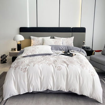 4 Pcs King Size Set de roupa de cama 100% Poliéster Luxury Designer Duvet Cover Sim Personalizado