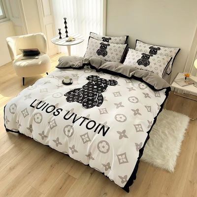 100% de poliéster branco de cama para casamento luxo cobertores de cama e lençóis coleções