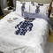 100% de poliéster branco de cama para casamento luxo cobertores de cama e lençóis coleções