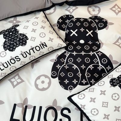 100% de poliéster branco de cama para casamento luxo cobertores de cama e lençóis coleções