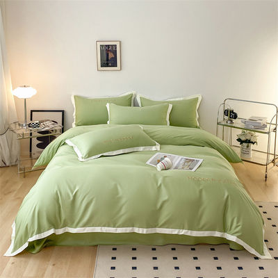 Tecido de Linho de Algodão de Todas as Temporadas Maciço 4pcs Lençóis Plano Tecido Set de Camas para Camas de Luxo
