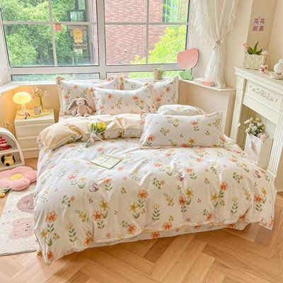 Casamento Kit de Quatro Peças Lençóis Colchão Quilt Cartoons Cama de Algodão Luxo Lençóis