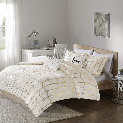 Set de roupa de cama de todos os dias de quatro peças de design de impressão tecida para casa