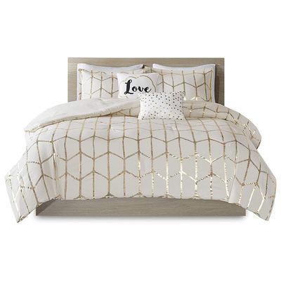 Set de roupa de cama de todos os dias de quatro peças de design de impressão tecida para casa