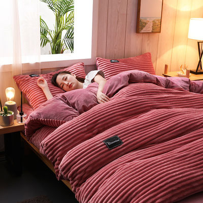 128x70 Densidade de tecido Flannel Velvet Fleece Set de roupa de cama para Queen/King Size no Inverno