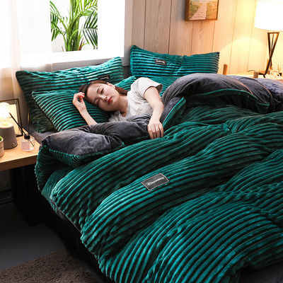 128x70 Densidade de tecido Flannel Velvet Fleece Set de roupa de cama para Queen/King Size no Inverno