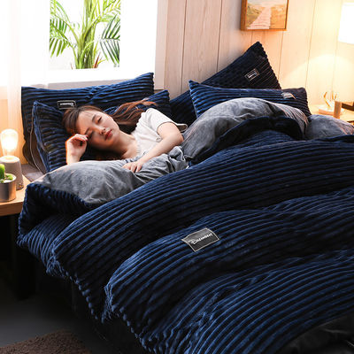 128x70 Densidade de tecido Flannel Velvet Fleece Set de roupa de cama para Queen/King Size no Inverno