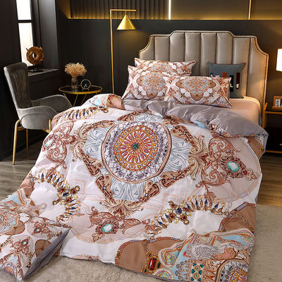 Set de roupas de cama de impressão digital com cobertura de poliéster e lençóis de cama de luxo