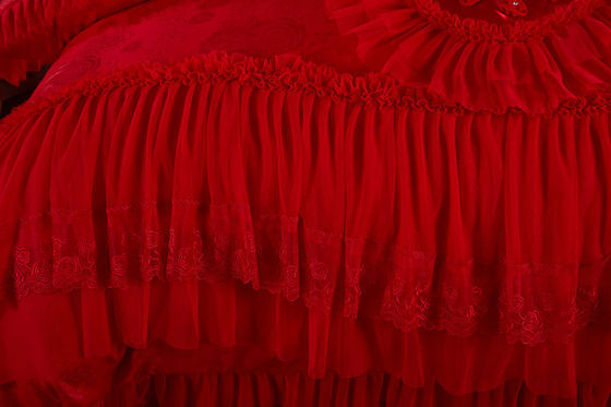 60 Contagem High End renda de cama Jacquard Tecido Rainha 100% de algodão orgânico Sheet Sets