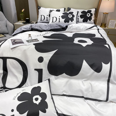Home Textiles Set de roupa de cama de cores personalizadas com lençol montado e cobertura de cobertor de designer