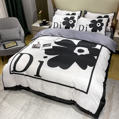 Home Textiles Set de roupa de cama de cores personalizadas com lençol montado e cobertura de cobertor de designer
