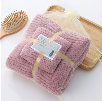 Microfibras personalizadas secas rápidas Plush Coral Fleece Soft Towel Set Toalhas de banho de hotel 250gm