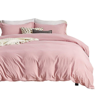 Conjunto de roupa de cama lavável de poliéster com padrão sólido e fecho com fecho de fecho