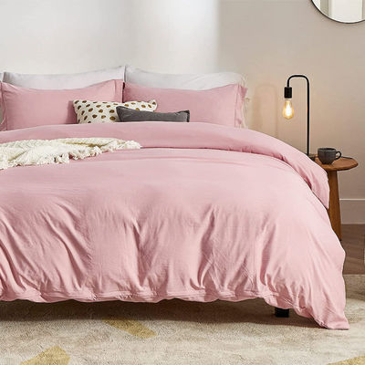Conjunto de roupa de cama lavável de poliéster com padrão sólido e fecho com fecho de fecho
