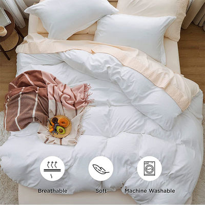 Conjunto de roupa de cama lavável de poliéster com padrão sólido e fecho com fecho de fecho