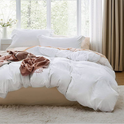 Conjunto de roupa de cama lavável de poliéster com padrão sólido e fecho com fecho de fecho