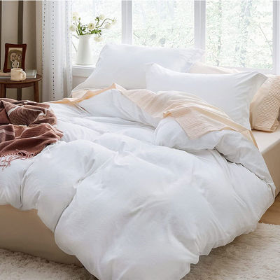 Conjunto de roupa de cama lavável de poliéster com padrão sólido e fecho com fecho de fecho