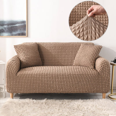 Super elástico Sofá de três lugares em estilo de luxo leve com tecido Seersucker