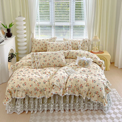 Princesa Wind adaptável Set de roupa de cama de renda francesa Todos os grupos Estilo Europeu Quatro Estações