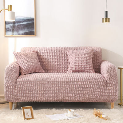 Super elástico Sofá de três lugares em estilo de luxo leve com tecido Seersucker