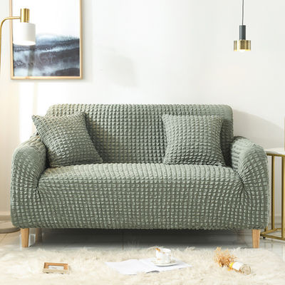 Super elástico Sofá de três lugares em estilo de luxo leve com tecido Seersucker