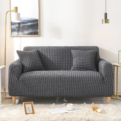 Super elástico Sofá de três lugares em estilo de luxo leve com tecido Seersucker