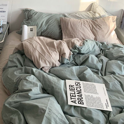 Pequeno lençol de cama de algodão fresco cobertor de cobertor duplo feitiço roupa de cama de moda conjunto de quatro peças