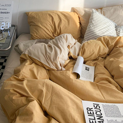 Pequeno lençol de cama de algodão fresco cobertor de cobertor duplo feitiço roupa de cama de moda conjunto de quatro peças