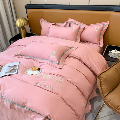 Padrões Nacionais Grau de Resistência à Cor 200TC Cama de bordado Lençóis planos Set de roupa de cama ASD01