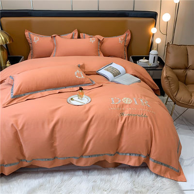 Padrões Nacionais Grau de Resistência à Cor 200TC Cama de bordado Lençóis planos Set de roupa de cama ASD01