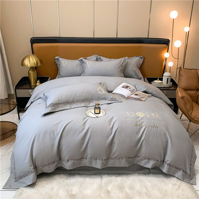 Padrões Nacionais Grau de Resistência à Cor 200TC Cama de bordado Lençóis planos Set de roupa de cama ASD01