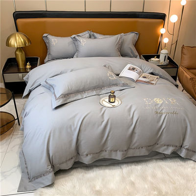 Padrões Nacionais Grau de Resistência à Cor 200TC Cama de bordado Lençóis planos Set de roupa de cama ASD01