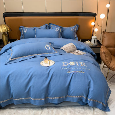 Cama de cama de algodão bordada para todas as estações Eco-friendly and Soft Hand Feel para quarto