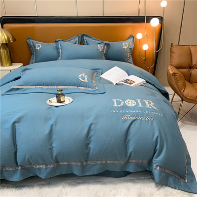Cama de cama de algodão bordada para todas as estações Eco-friendly and Soft Hand Feel para quarto