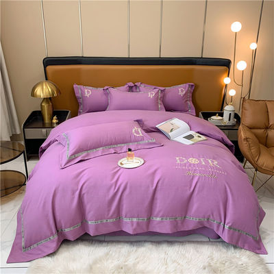 Cama de cama de algodão bordada para todas as estações Eco-friendly and Soft Hand Feel para quarto