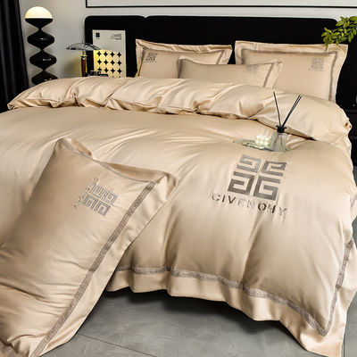 Estilo simples personalizado luxo bordado designers cama conjuntos com tamanho personalizado