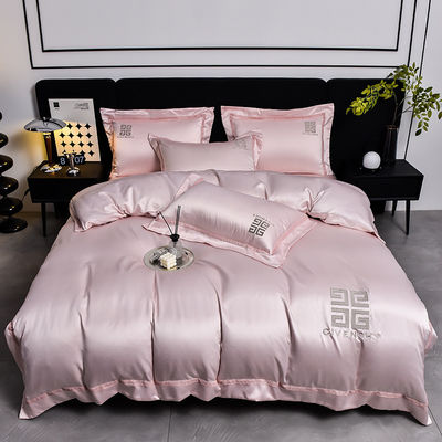 Estilo simples personalizado luxo bordado designers cama conjuntos com tamanho personalizado