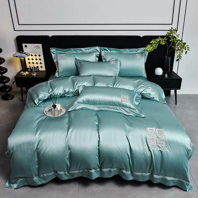 Estilo simples personalizado luxo bordado designers cama conjuntos com tamanho personalizado