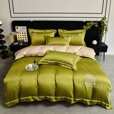Estilo simples personalizado luxo bordado designers cama conjuntos com tamanho personalizado