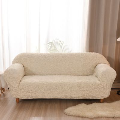 Rectangular Light Luxury Style Seersucker Sofá de cores sólidas para decoração de sala