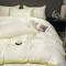 Set de roupa de cama de luxo lavado de seda bordados Set de cobertura de cama para o hospital escola casa