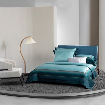 Conjunto personalizado de cobertor de cobertor e lençol de cama de algodão lavado de camada dupla de fio para casamentos