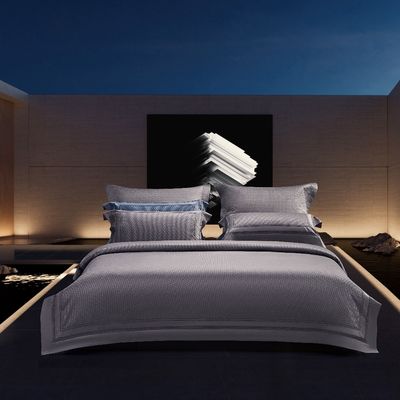 Conjunto personalizado de cobertor de cobertor e lençol de cama de algodão lavado de camada dupla de fio para casamentos