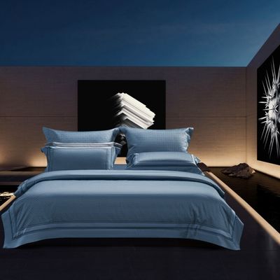 Conjunto personalizado de cobertor de cobertor e lençol de cama de algodão lavado de camada dupla de fio para casamentos
