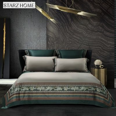 60S padrão floral confortador personalizado lençóis de cama de algodão para King Size luxo roupa de cama